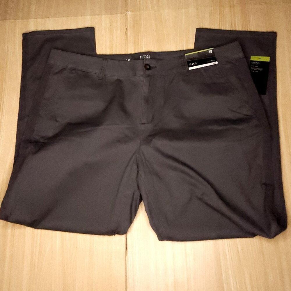 A.N.A Womens New Grey Chino Pants 18